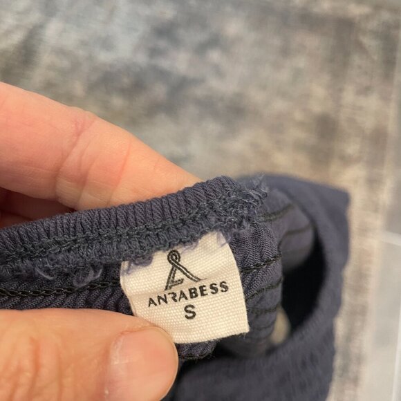 Anrabess Blue Smocked Top One Shoulder Cut Out Dress S - Picture 4 of 4